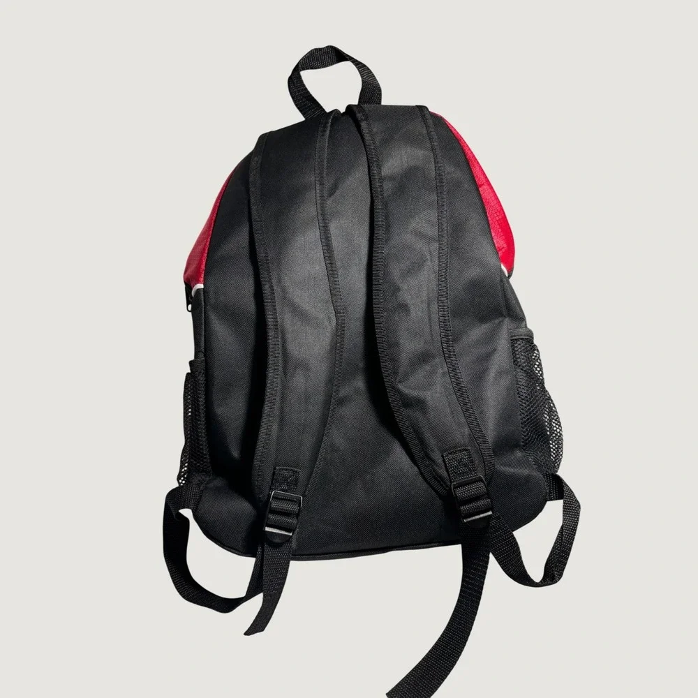 Vintage Space Camp Educator Backpack Red Black Nylon Laptop Bag Jet Pin 16x12.5